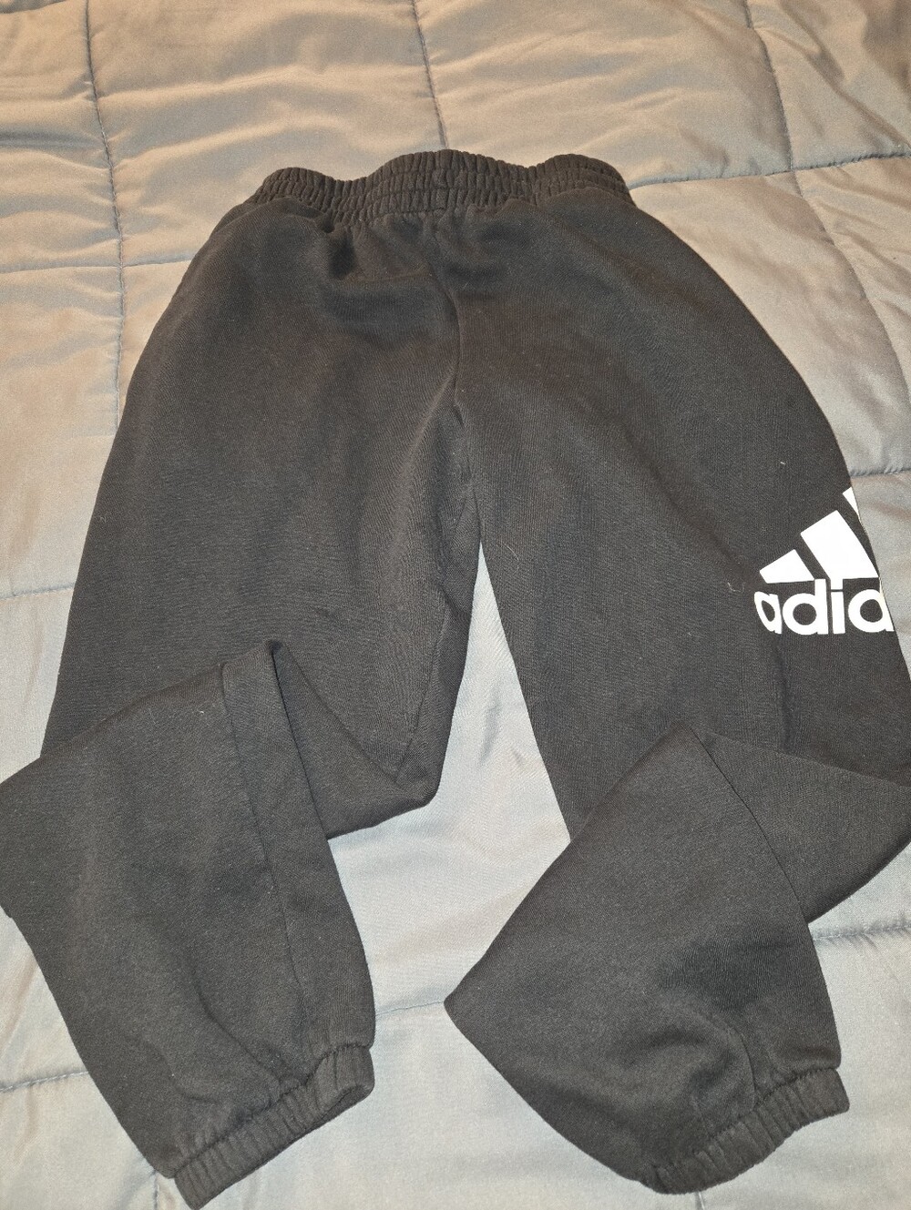 adidas Black Kids Joggers with White Trefoil Accent
